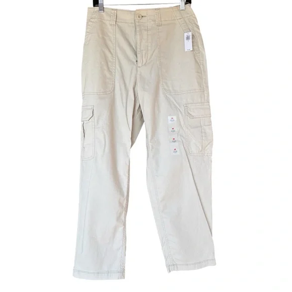 Old Navy OG Chino High Rise Utility Cargo Pants Medium NWT Off White - Picture 1 of 9